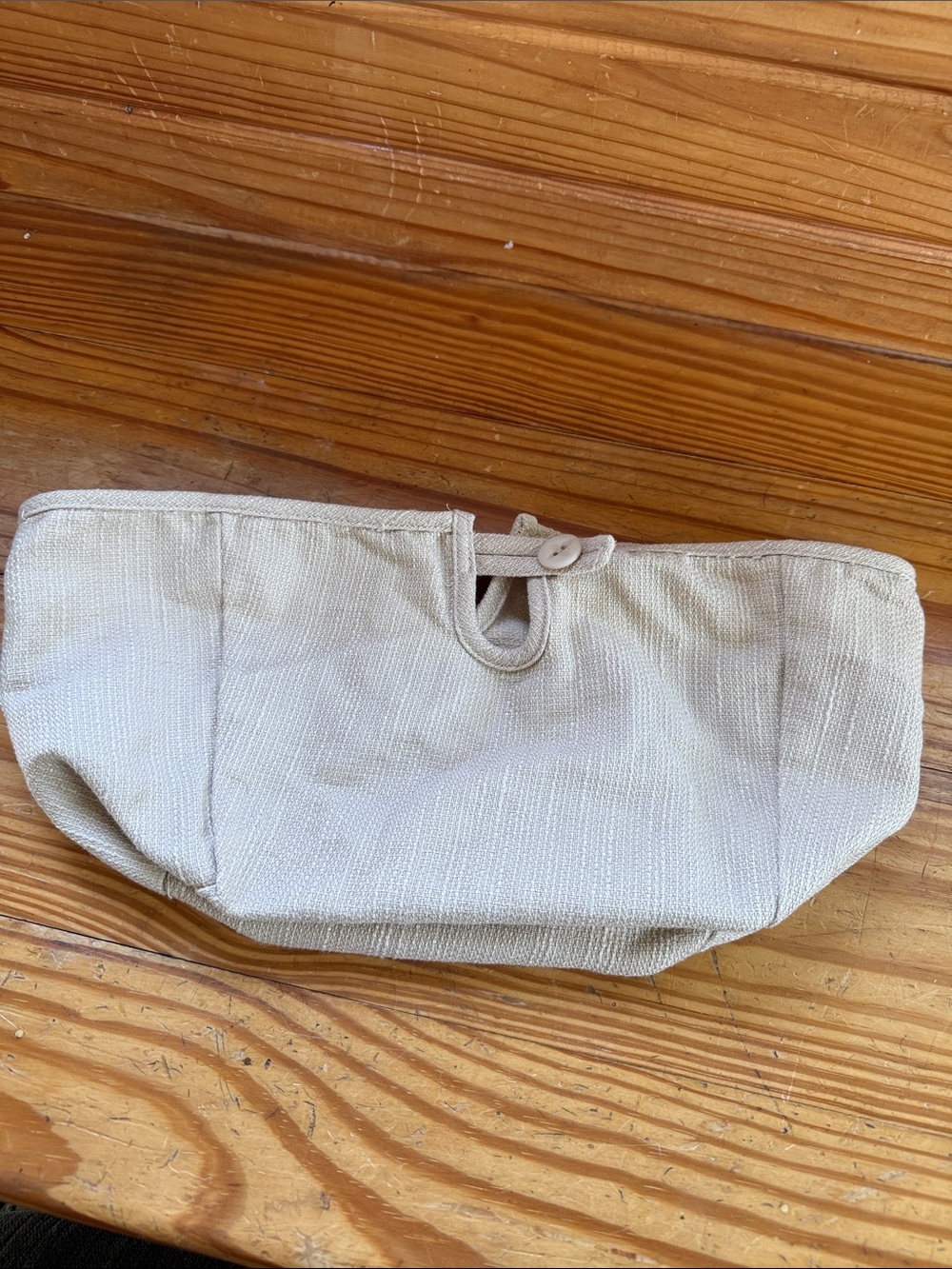 Longaberger Spring Basket fabric liner button cream tan 90% cotton